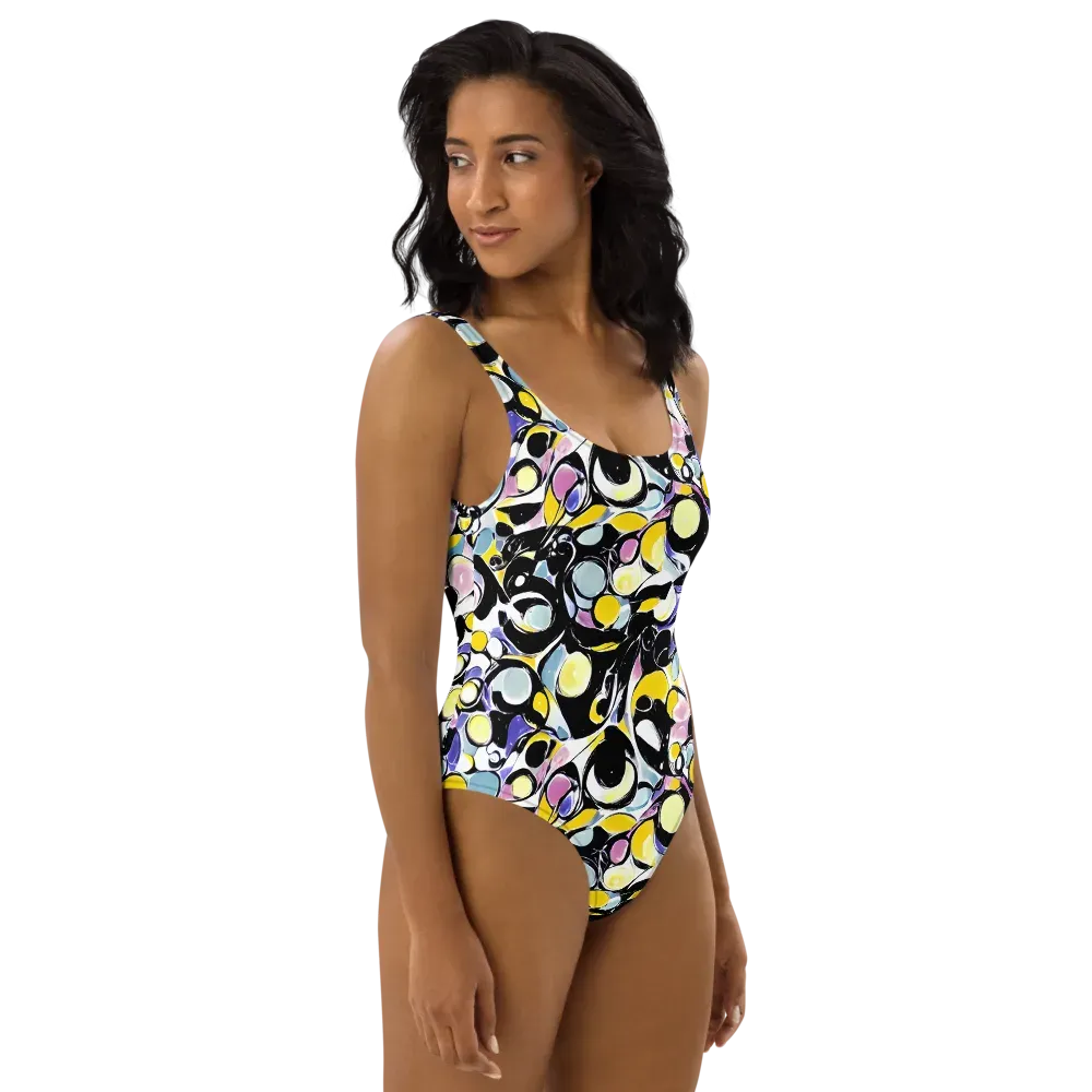 Electric Bubblegum on One-Piece Swimsuit — Right
