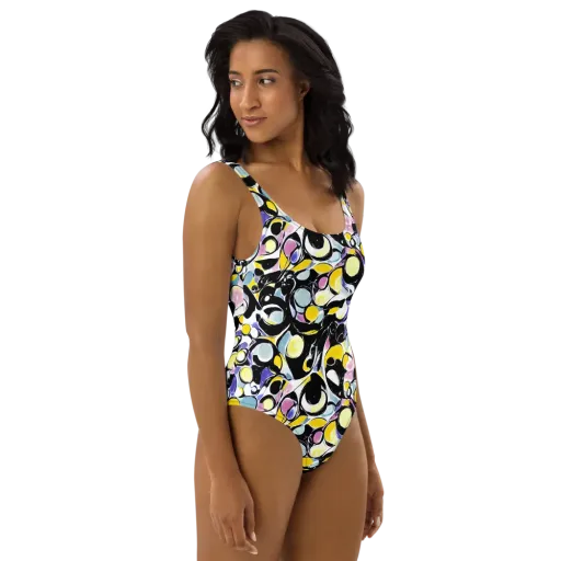 Electric Bubblegum on a One-Piece Swimsuit