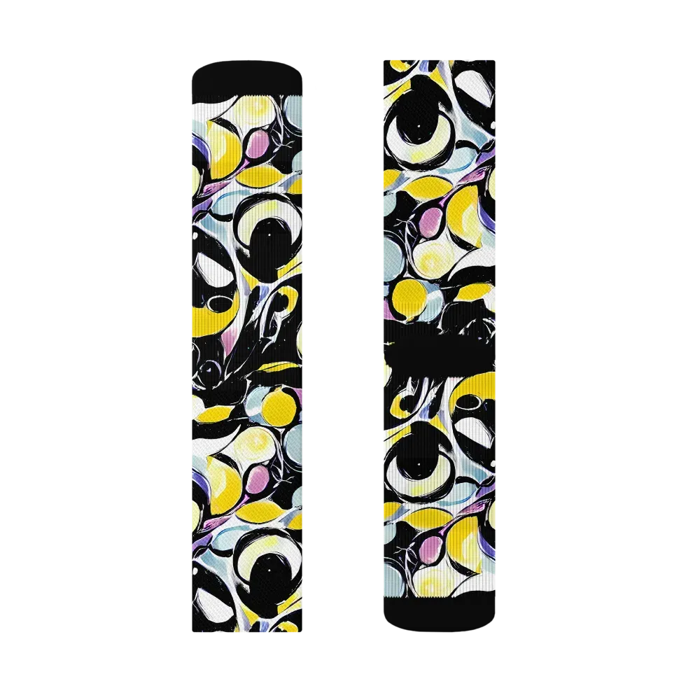 Electric Bubblegum on Socks — Right Sock