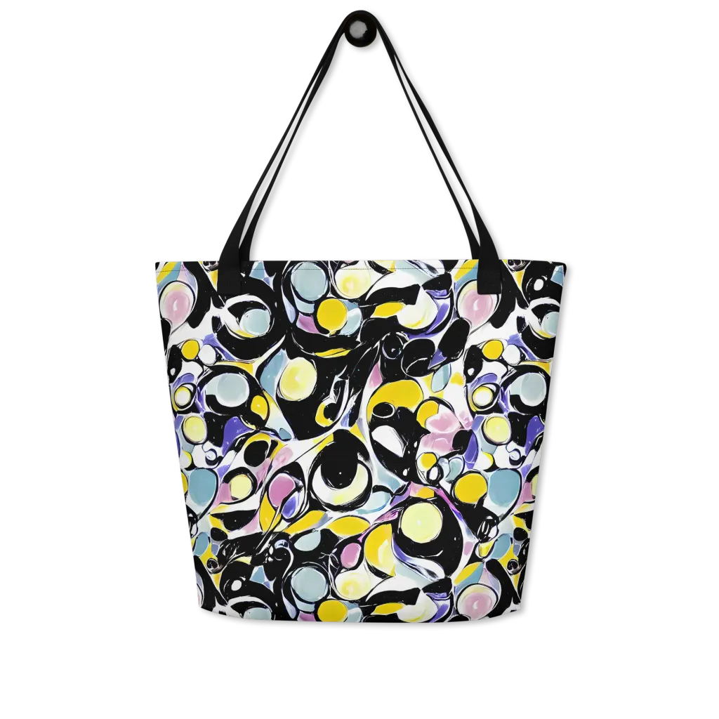 Electric Bubblegum on Large Tote Bag W/ Pocket — Front