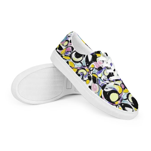 Electric Bubblegum on a Men's Lace-Up Canvas Shoes