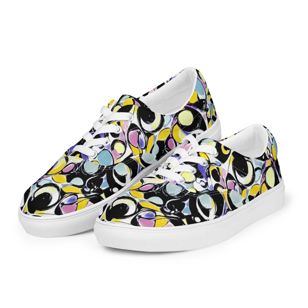 Electric Bubblegum on Men's Lace-Up Canvas Shoes — Left Front