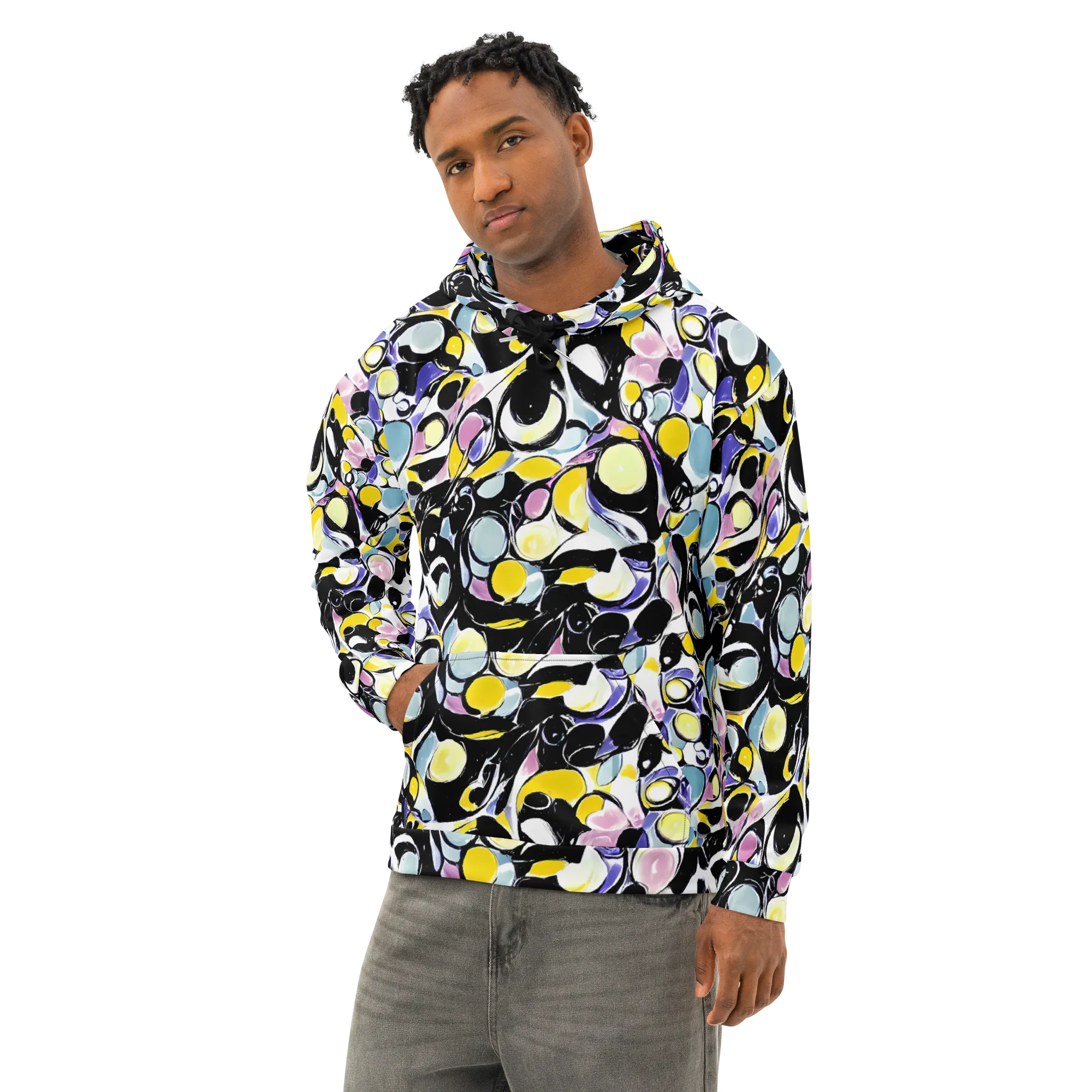 Electric Bubblegum on Cotton Hoodie — Left Front