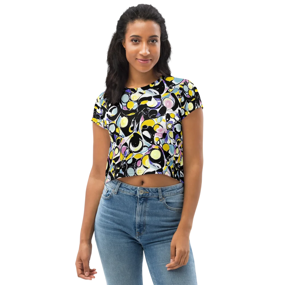 Electric Bubblegum on Crop Tee — Front