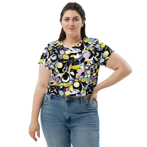 Electric Bubblegum on a Crop Tee