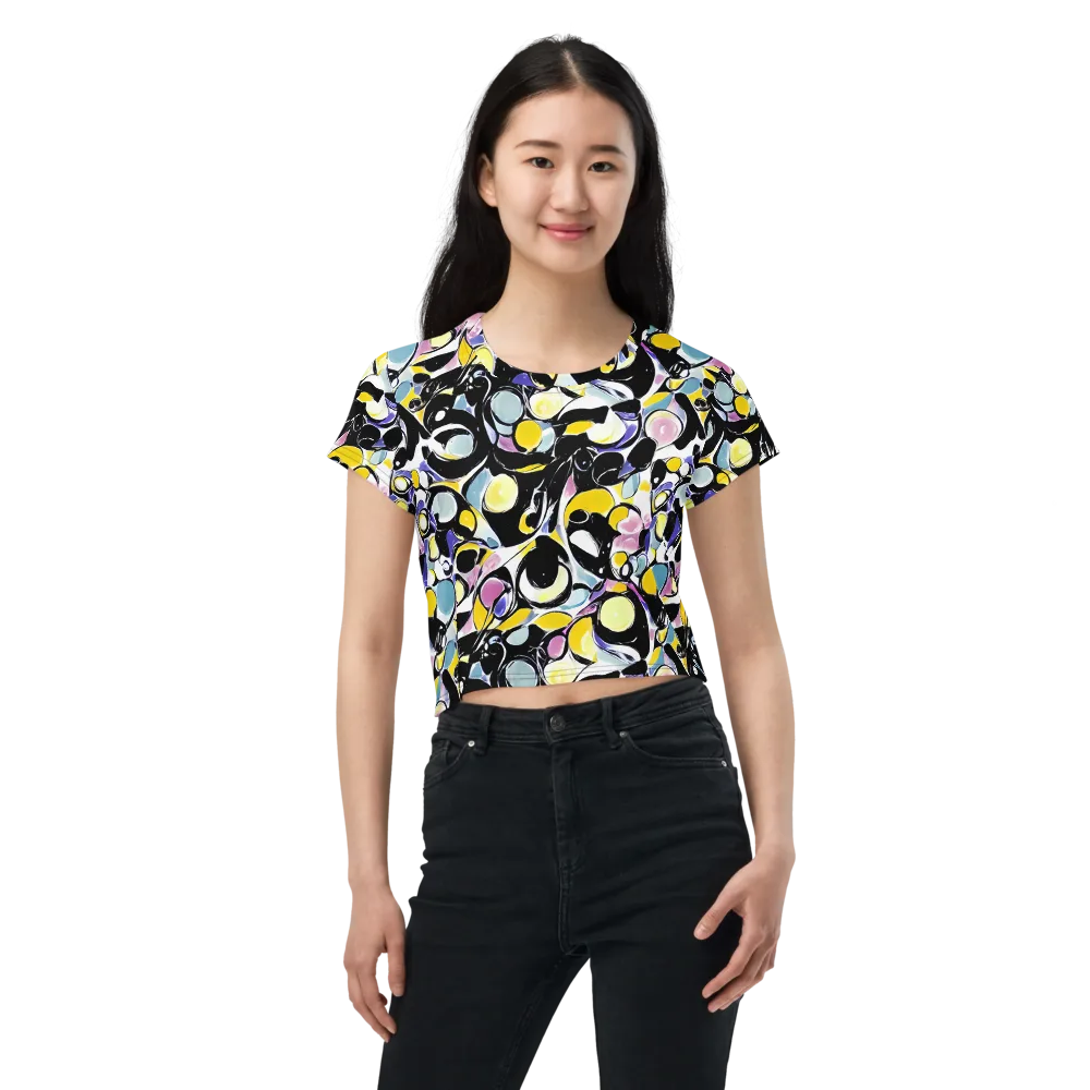 Electric Bubblegum on Crop Tee — Front