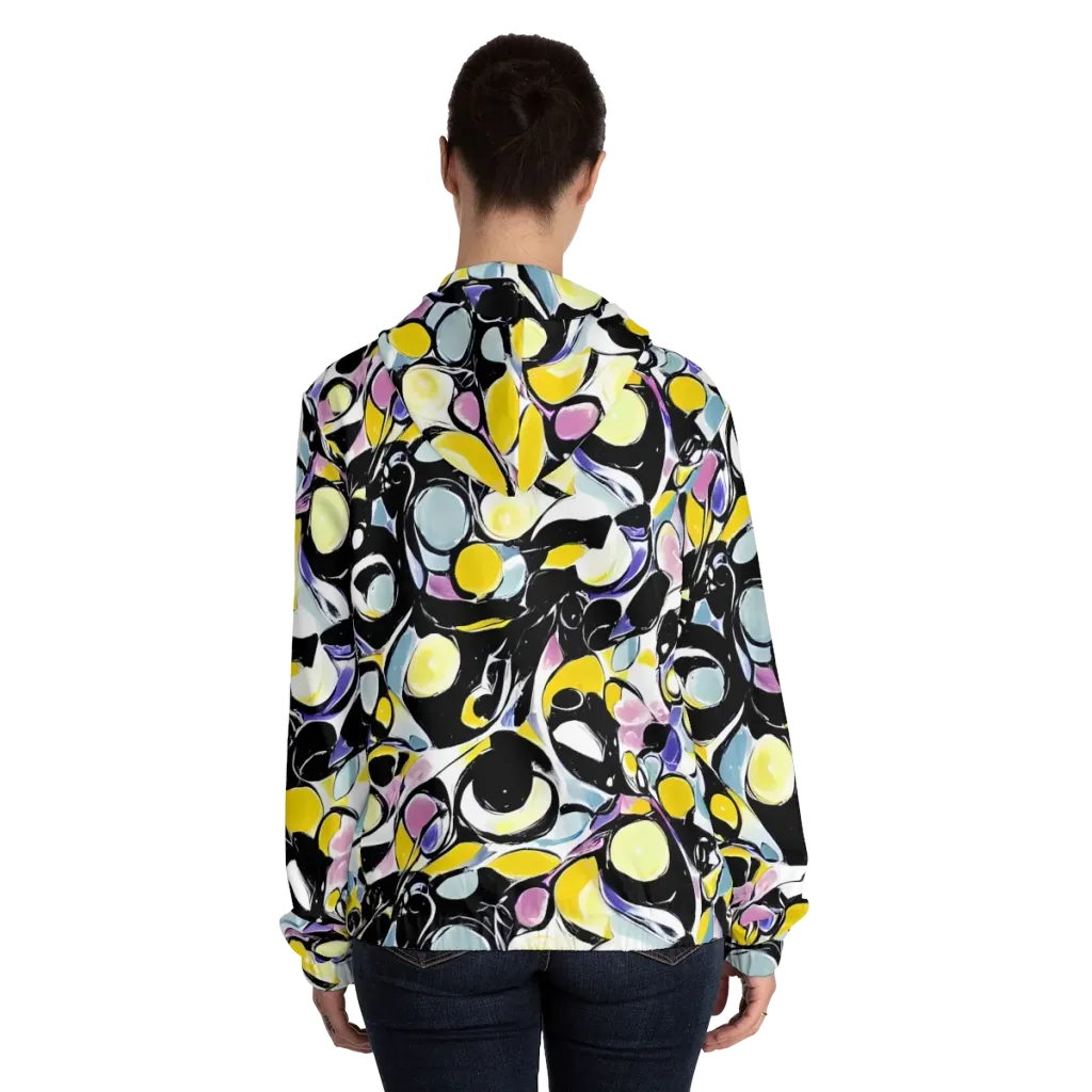 Electric Bubblegum on Women's Full-Zip Hoodie — Back On Person