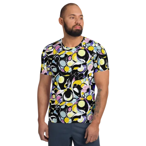 Electric Bubblegum on a Men's Athletic T-Shirt