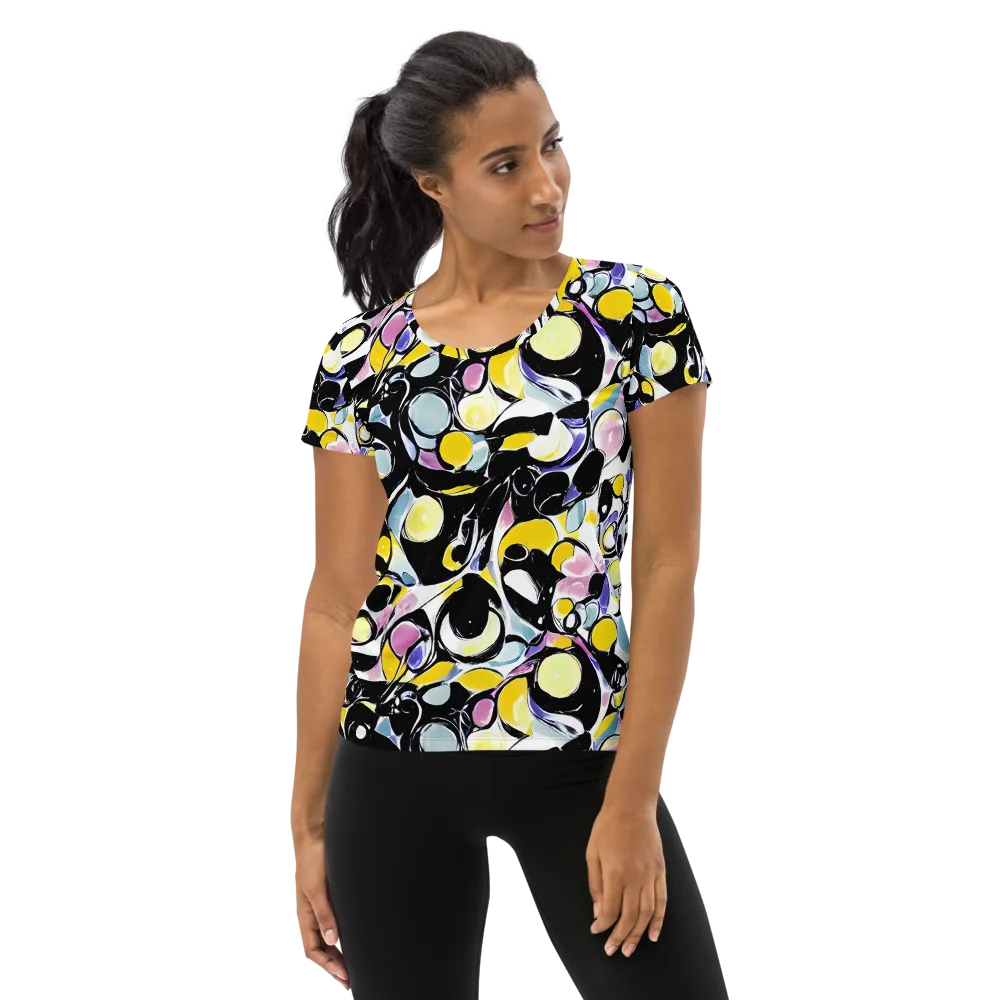 Electric Bubblegum on Women's Athletic T-Shirt — Front