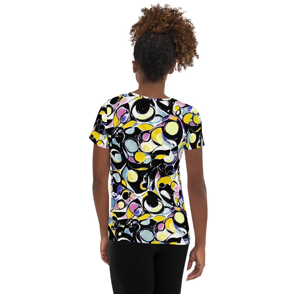 Electric Bubblegum on Women's Athletic T-Shirt — Back