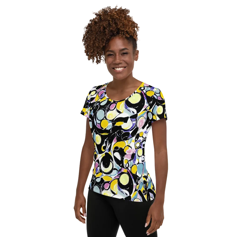 Electric Bubblegum on Women's Athletic T-Shirt — Left