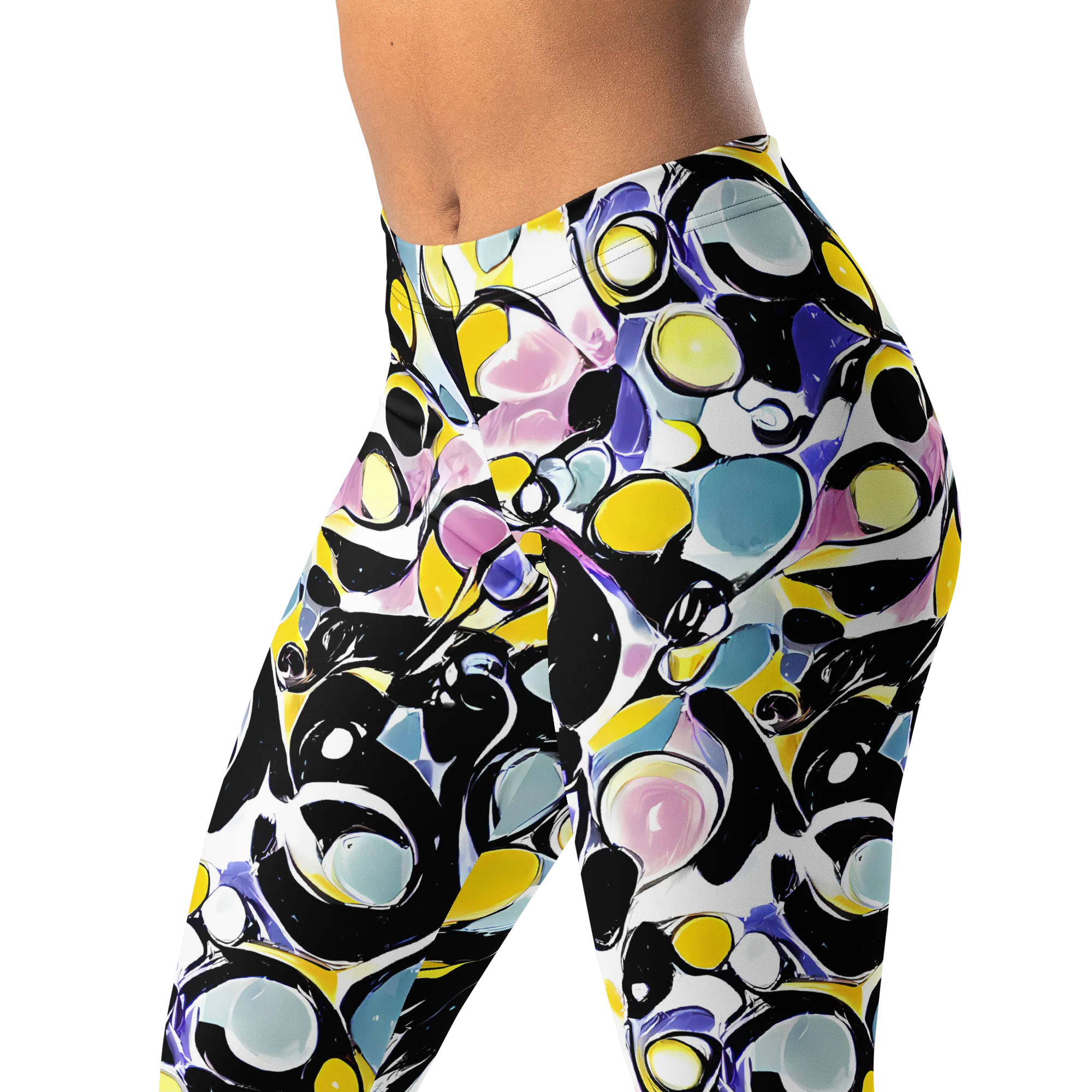 Electric Bubblegum on Leggings — Left Front