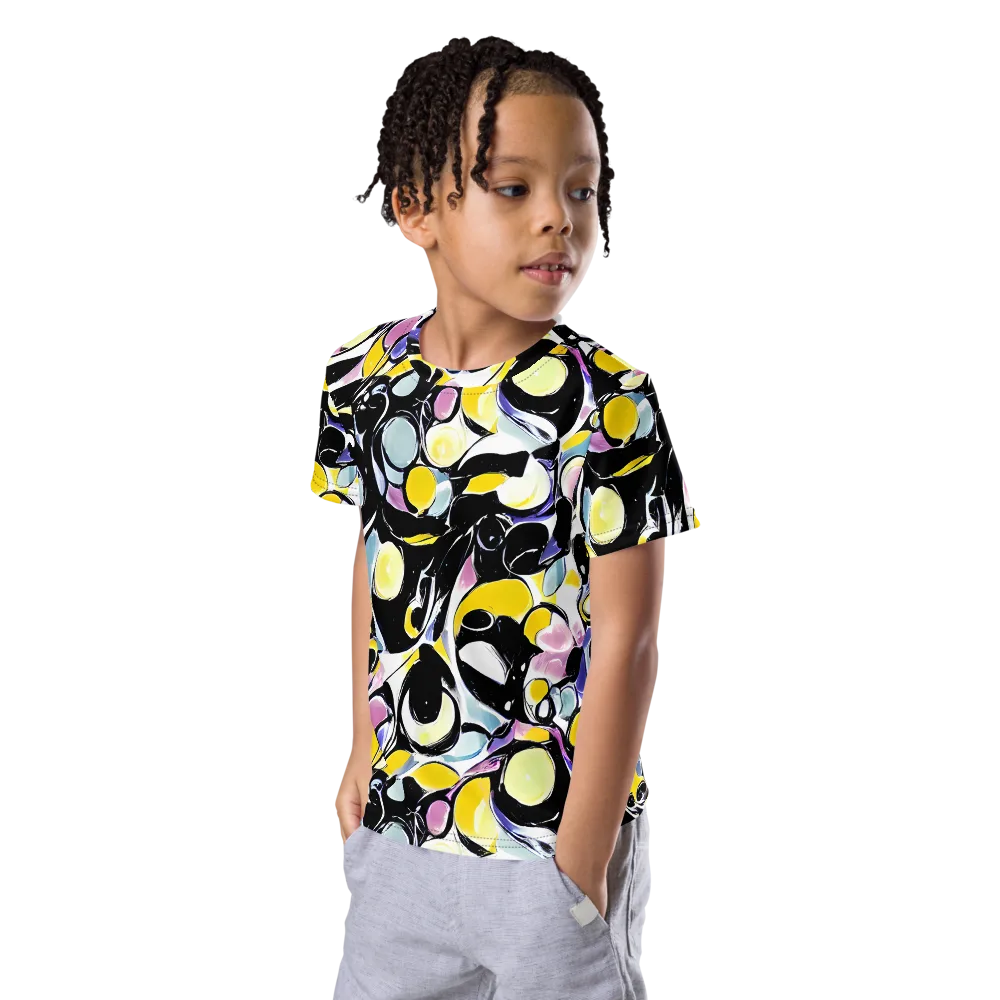 Electric Bubblegum on Kids Crew Neck T-Shirt — Left Front