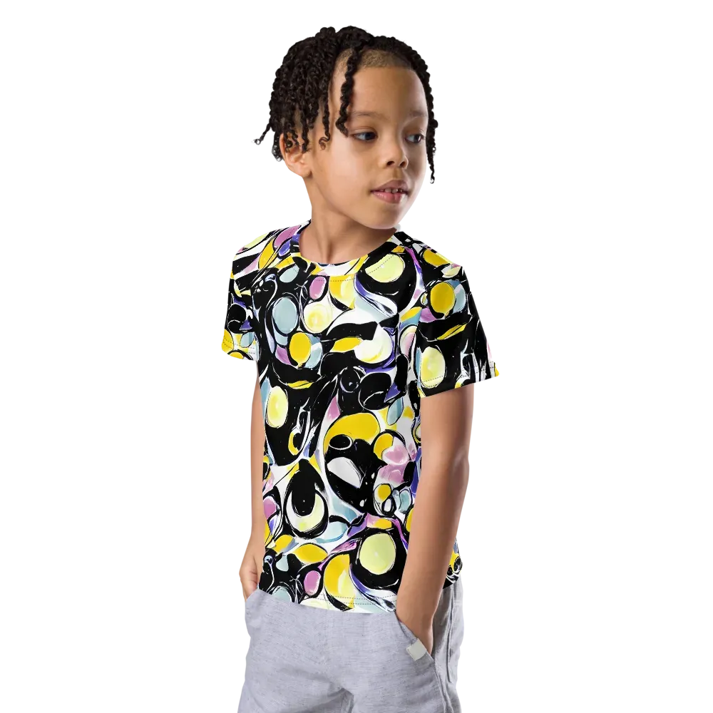 Electric Bubblegum on Kids Crew Neck T-Shirt — Left Front