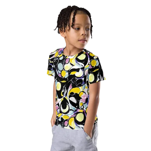 Electric Bubblegum on a Kids Crew Neck T-Shirt