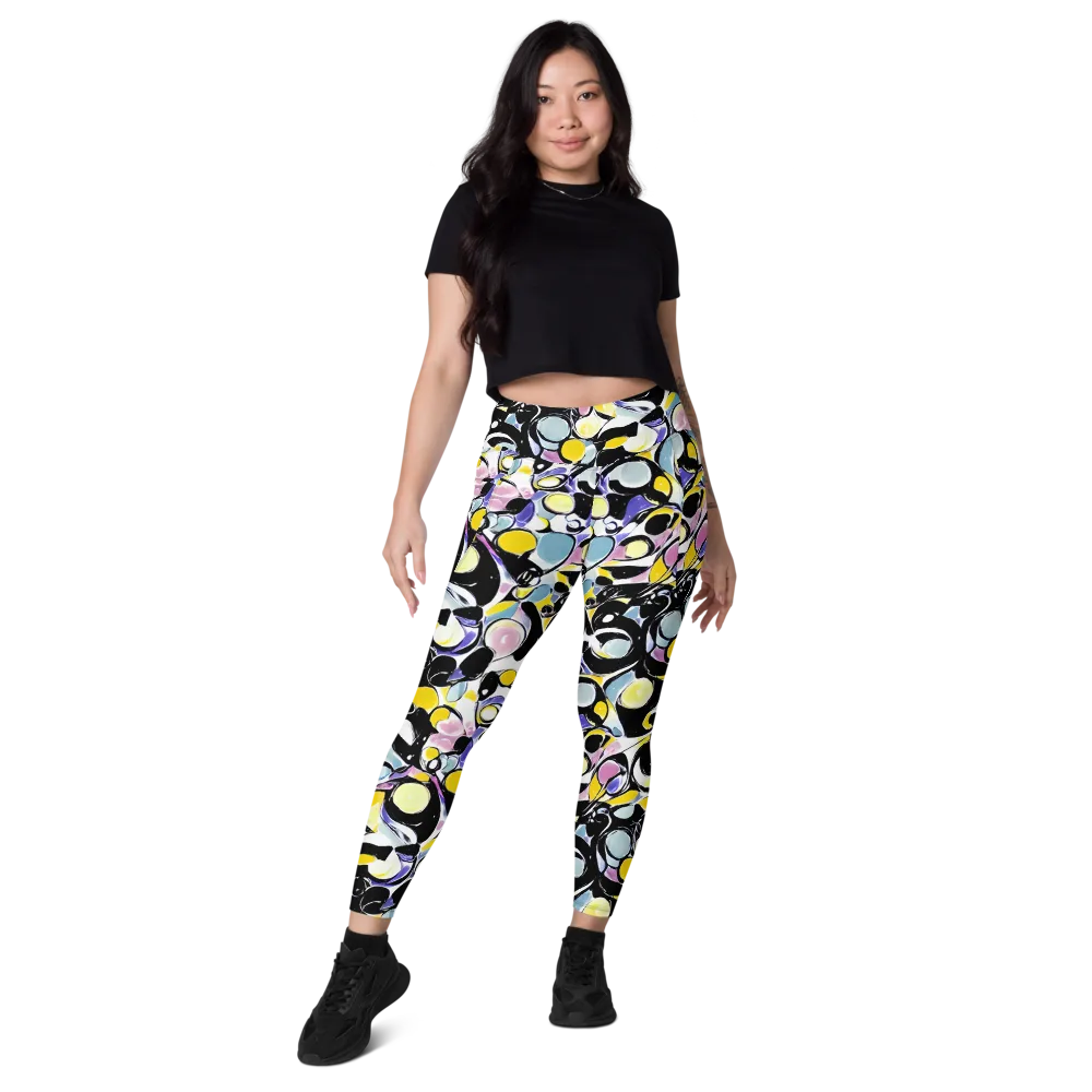 Electric Bubblegum on Leggings with Pockets — Front