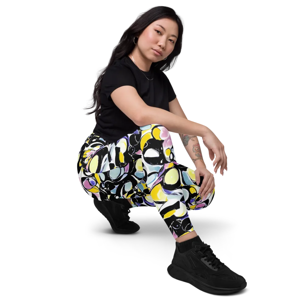 Electric Bubblegum on Leggings with Pockets — Right Front
