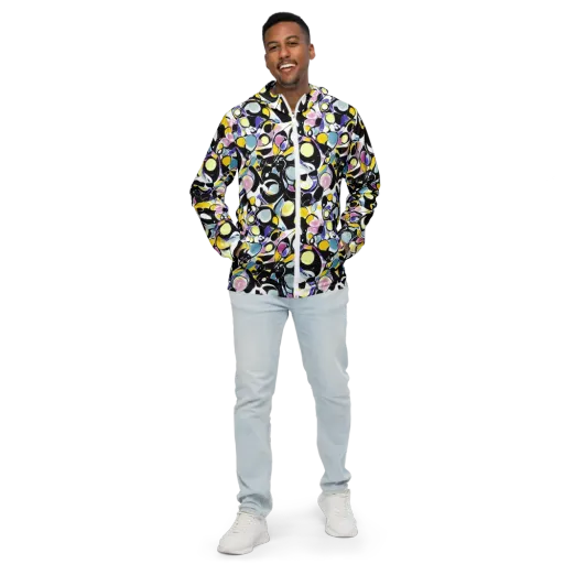 Electric Bubblegum on a Men's Windbreaker