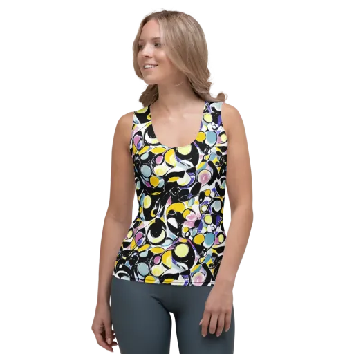 Electric Bubblegum on a Women's Tank Top