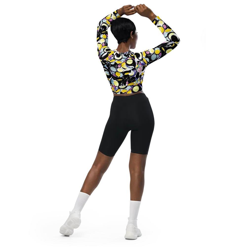 Electric Bubblegum on Long Sleeve Crop Top — Back