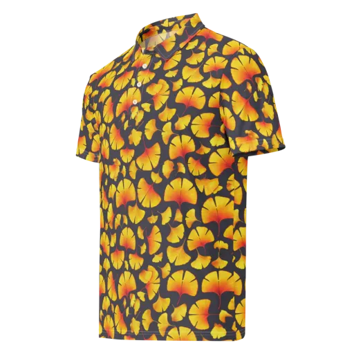 Autumn Radiance on a Men's Slim Fit Polo Shirt