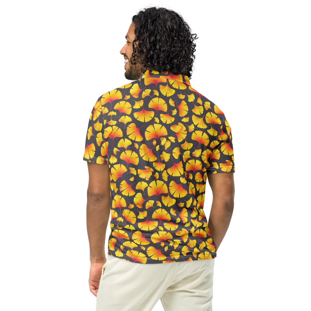 Autumn Radiance on Men's Slim Fit Polo Shirt — Back