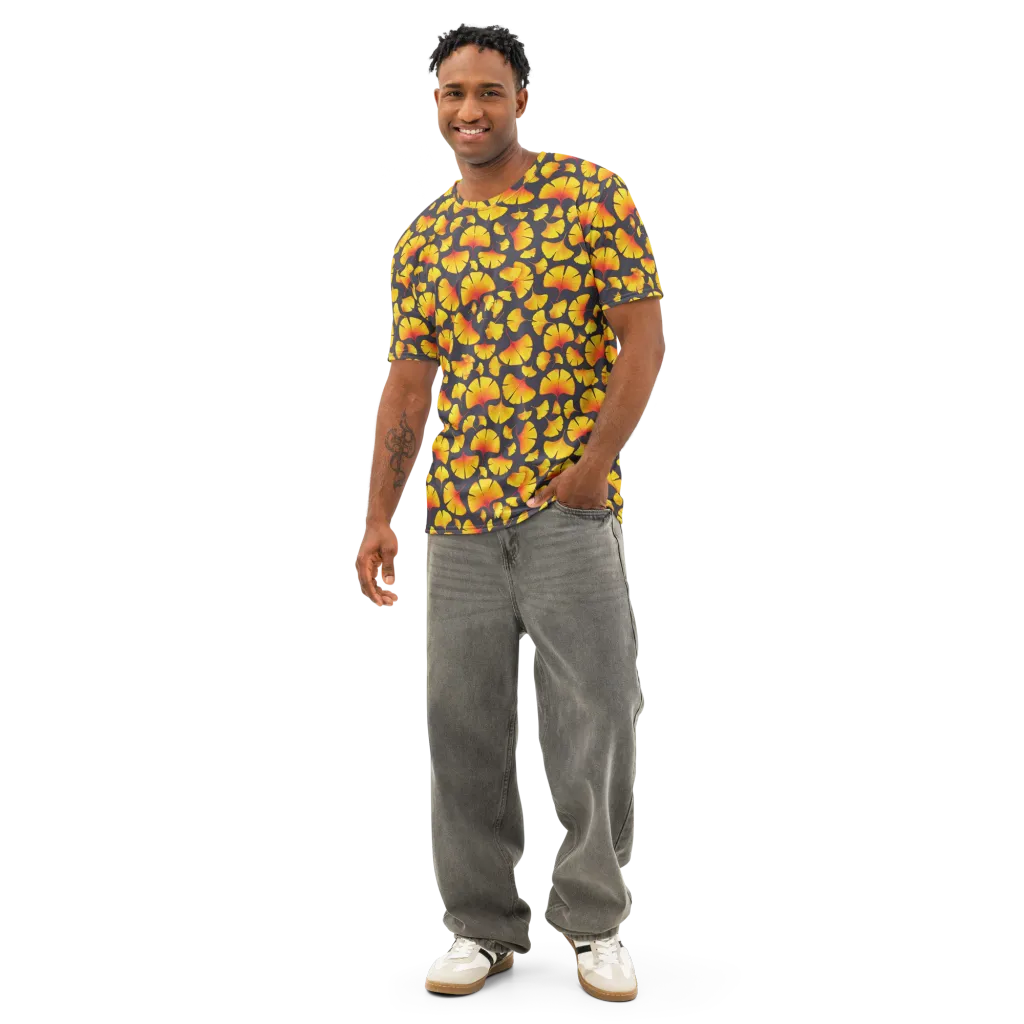 Autumn Radiance on Men's Cotton Crew Neck T-Shirt — Front