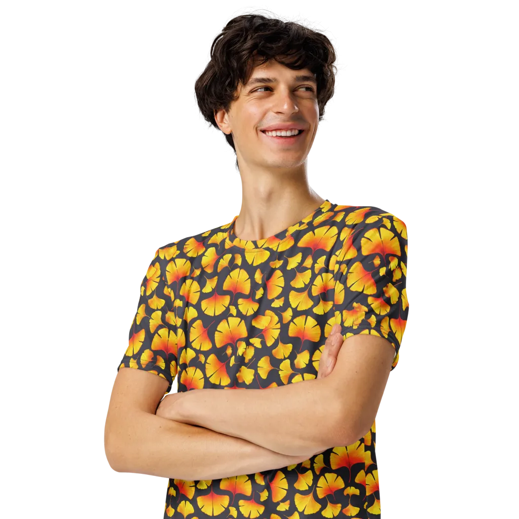 Autumn Radiance on Men's Crew Neck T-Shirt — Left Front