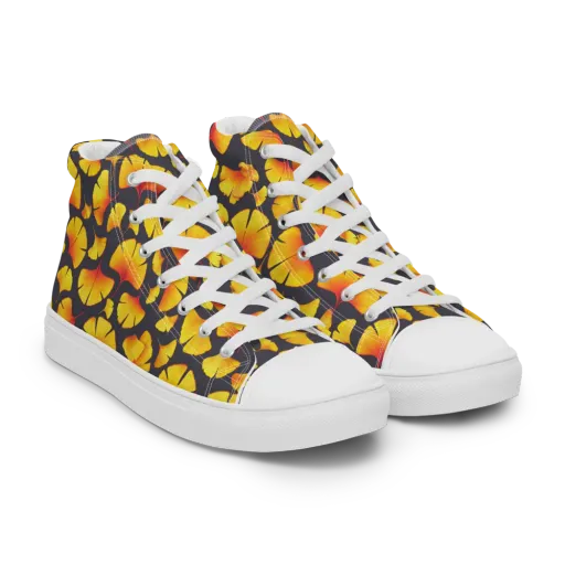 Autumn Radiance on a Men's High Top Canvas Shoes