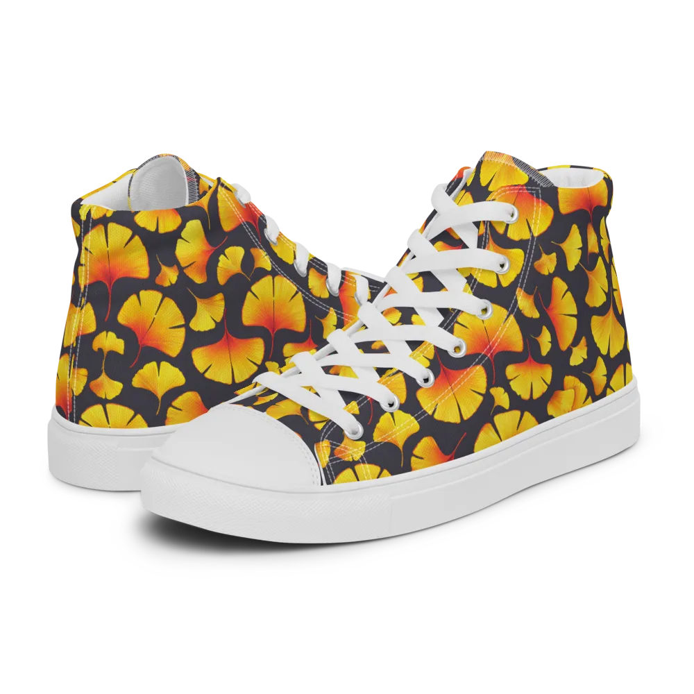 Autumn Radiance on Men's High Top Canvas Shoes — Left