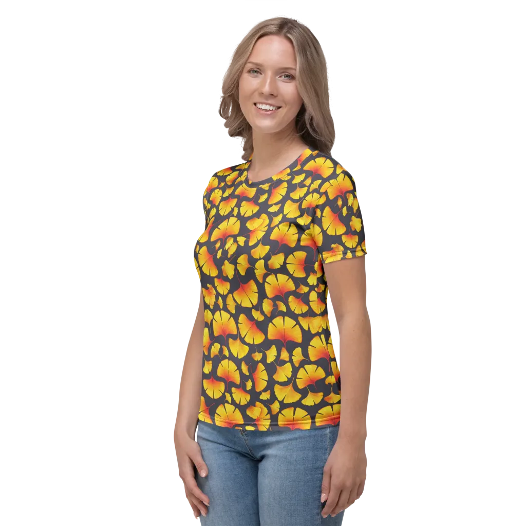 Autumn Radiance on Women's Crew Neck T-Shirt — Left