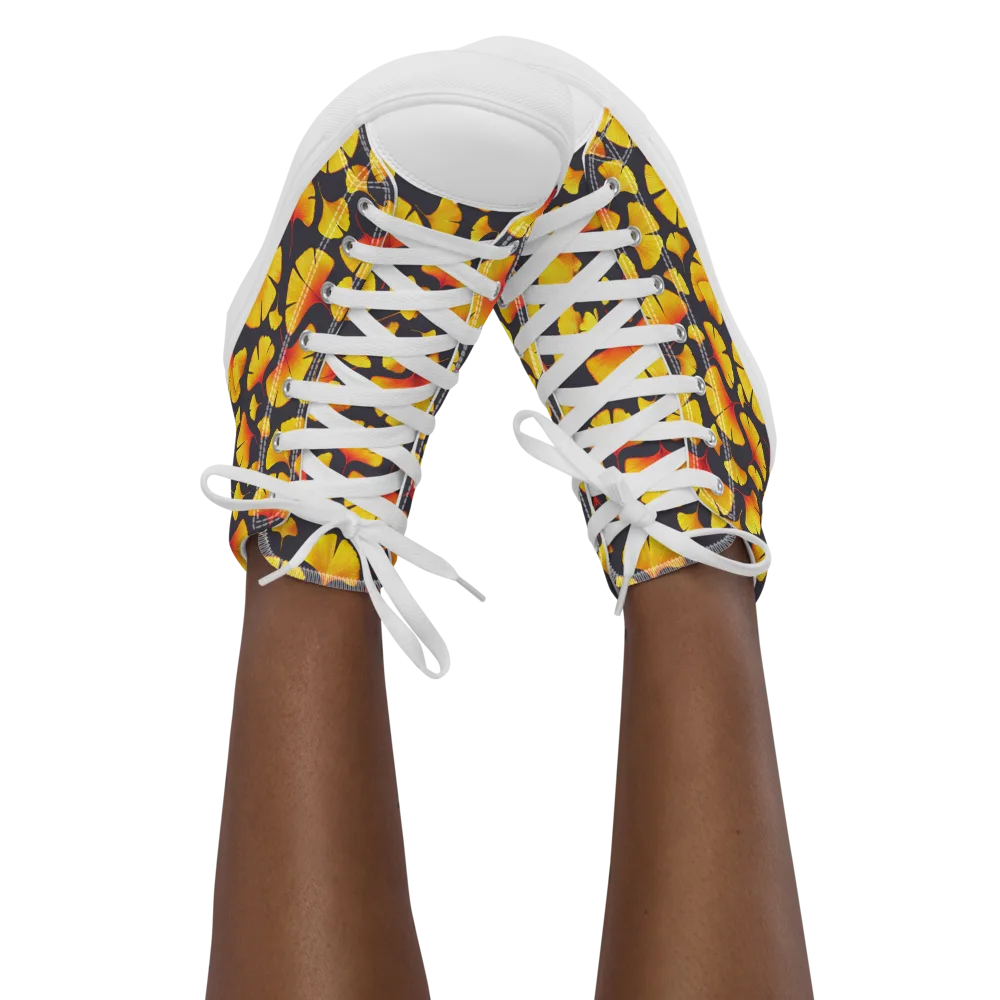 Autumn Radiance on Women's High Top Canvas Shoes — Front