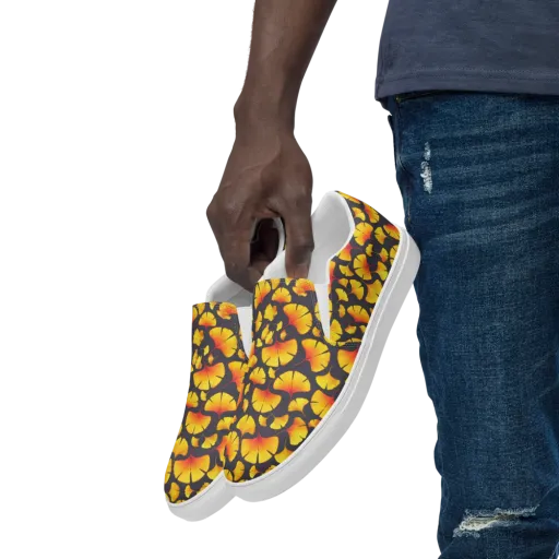 Autumn Radiance on a Men's Slip-On Canvas Shoes