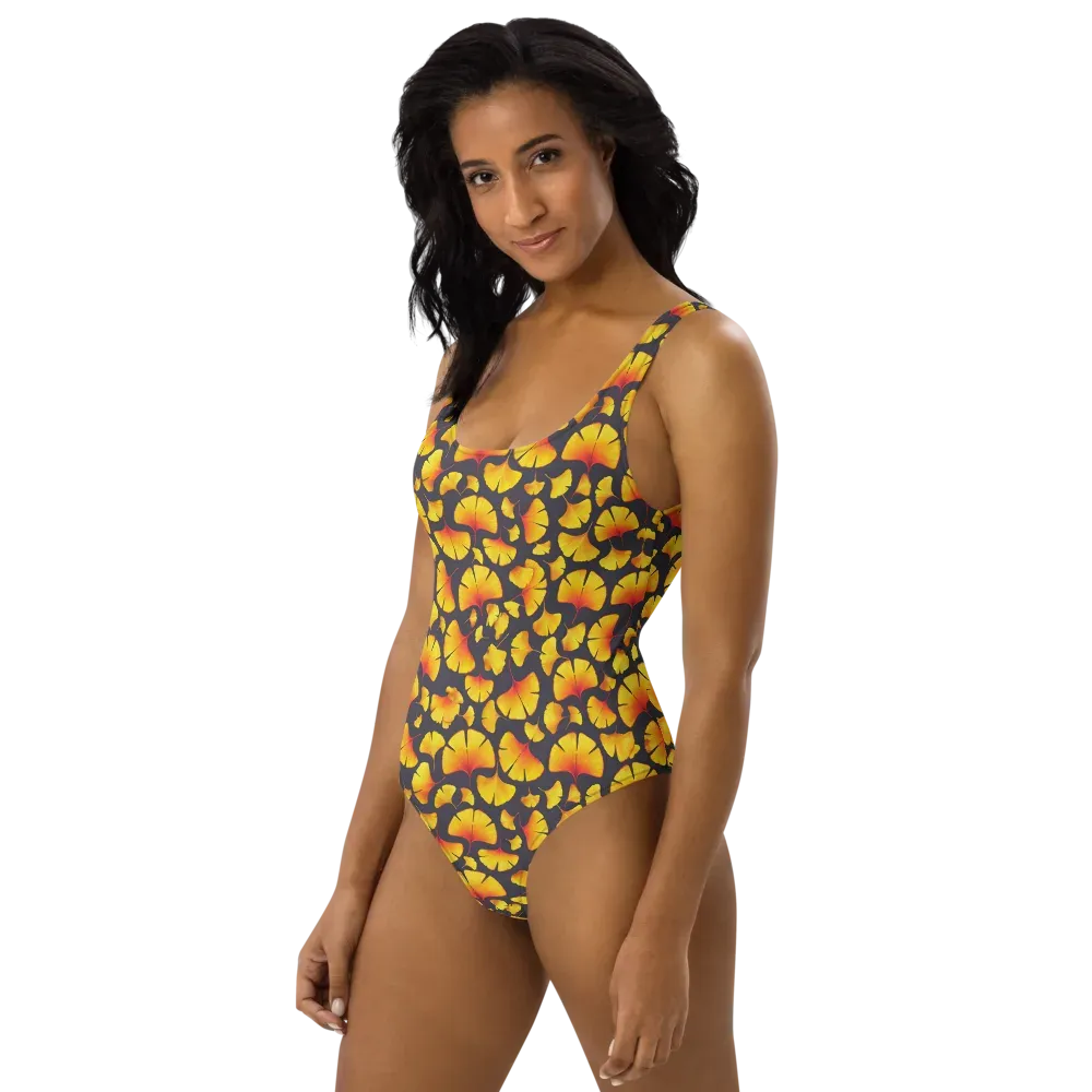 Autumn Radiance on One-Piece Swimsuit — Left