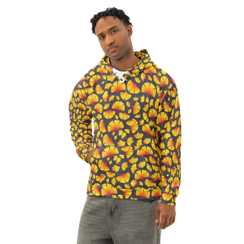 Autumn Radiance on Cotton Hoodie — Left Front