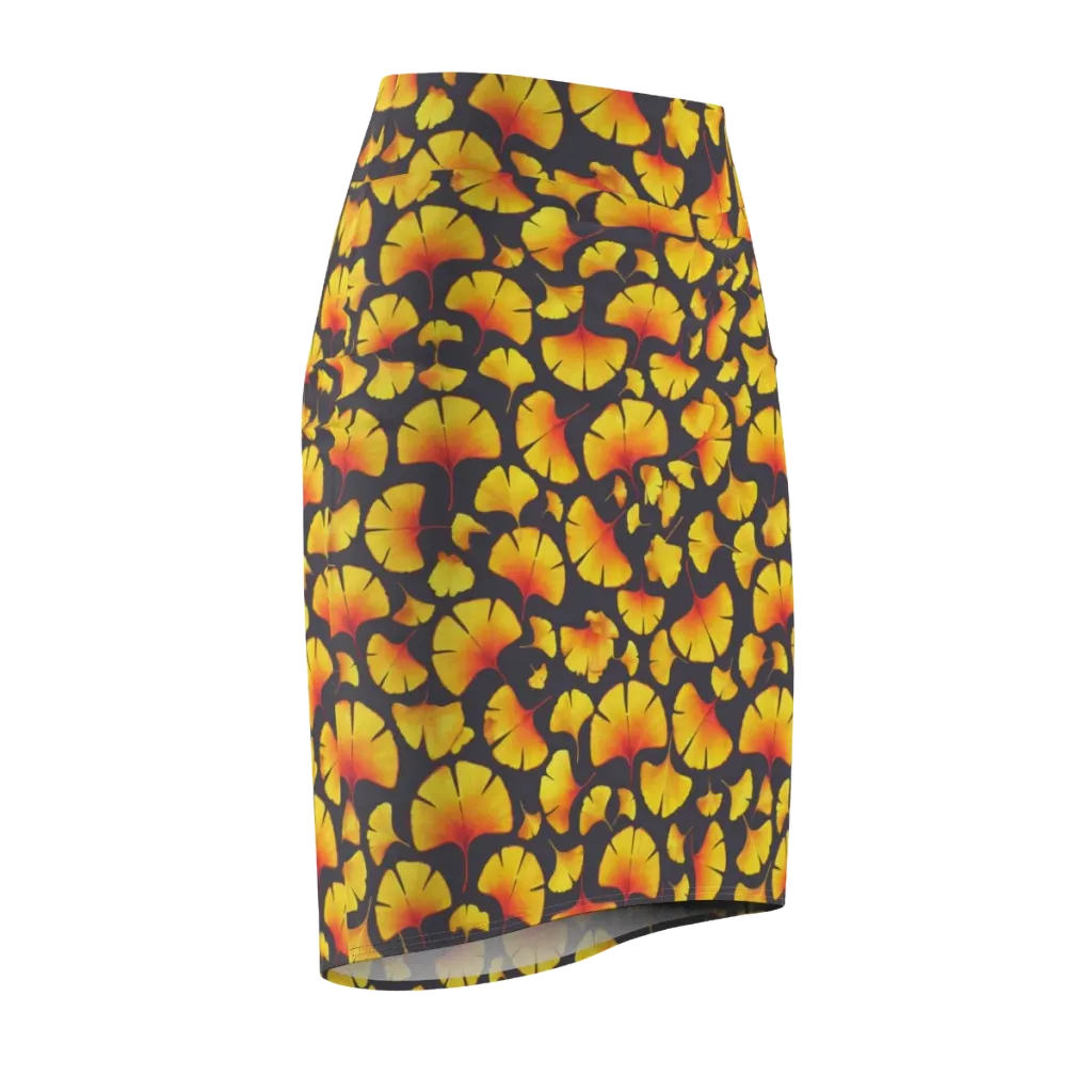 Autumn Radiance on Pencil Skirt — Front Side