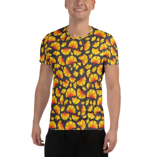 Autumn Radiance on a Men's Athletic T-Shirt