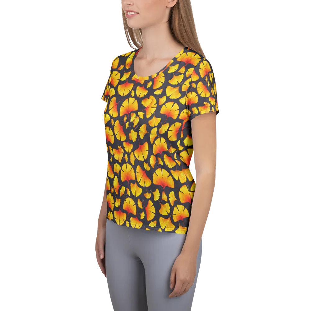 Autumn Radiance on Women's Athletic T-Shirt — Left