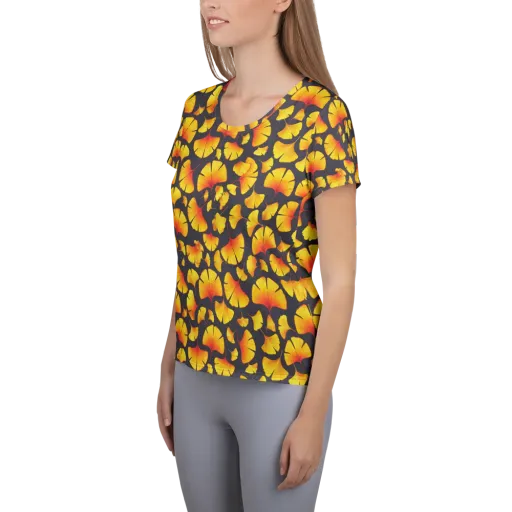 Autumn Radiance on a Women's Athletic T-Shirt