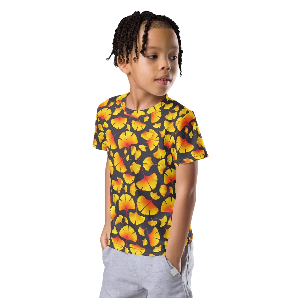 Autumn Radiance on Kids Crew Neck T-Shirt — Left Front