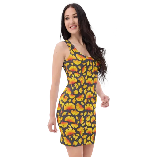 Autumn Radiance on a Bodycon Dress