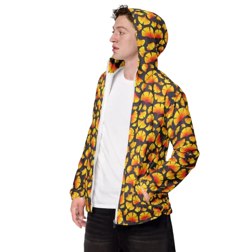 Autumn Radiance on a Men's Windbreaker
