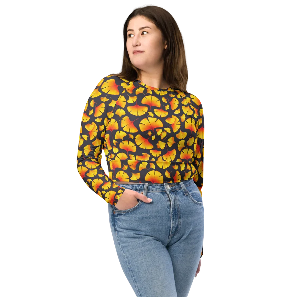 Autumn Radiance on Long Sleeve Crop Top — Front