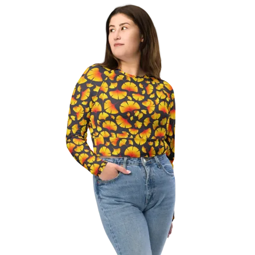 Autumn Radiance on a Long Sleeve Crop Top