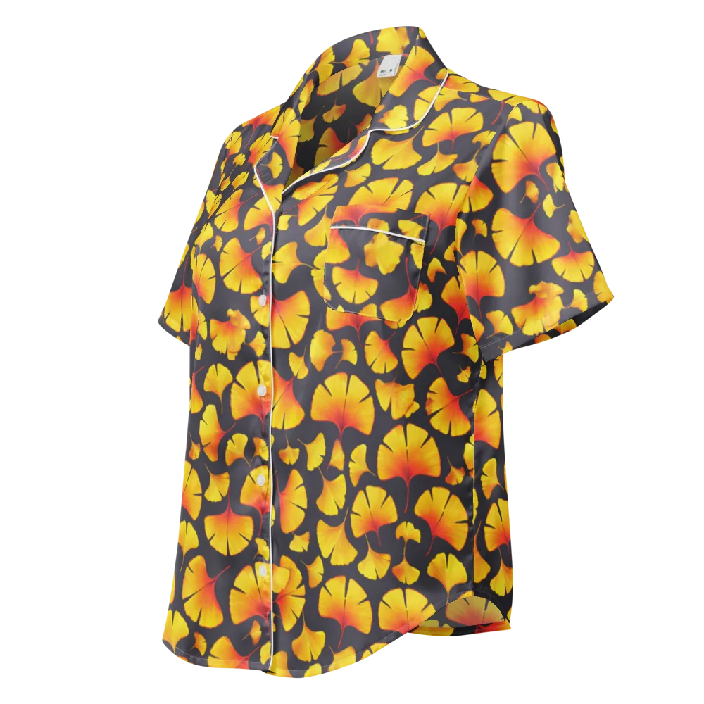 Autumn Radiance on Women's Short Sleeve Pajama Top — Left Front