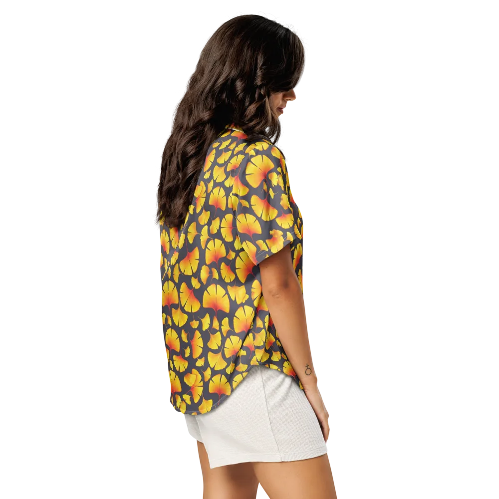 Autumn Radiance on Women's Short Sleeve Pajama Top — Right Back