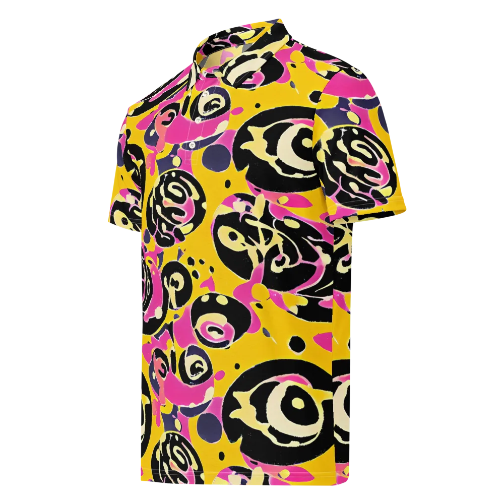 Neon Ink Parade on Men's Slim Fit Polo Shirt — Left Front