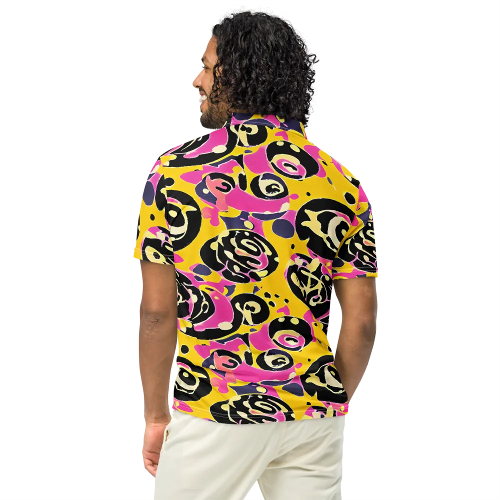Neon Ink Parade on Men's Slim Fit Polo Shirt — Back