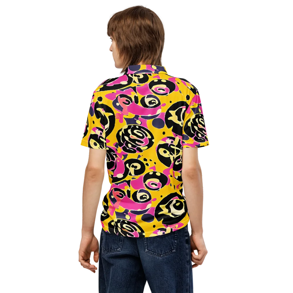 Neon Ink Parade on Men's Slim Fit Polo Shirt — Back