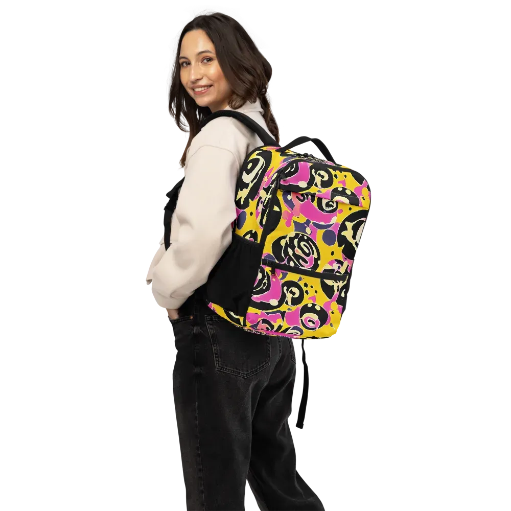 Neon Ink Parade on Utility Backpack — Back